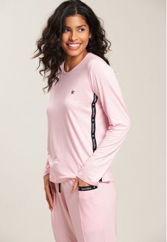 Pijama Baunilha Longo de Viscose Stretch