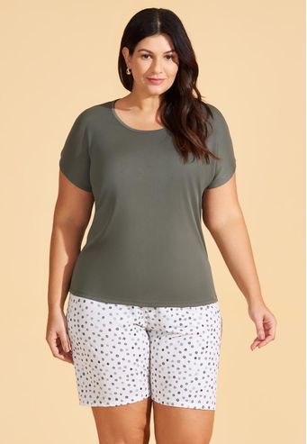 Pijama Recco Meia Coxa de Microfibra e Supermicro