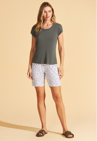 Pijama Recco Meia Coxa de Microfibra e Supermicro