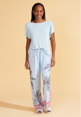 Pijama Manga Japonesa Com Calça de Microfibra Recco