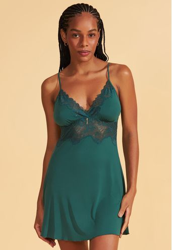 Camisola de Microfibra Com Renda Recco