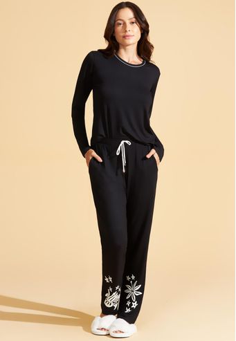 Pijama Recco Manga Longa de Viscose