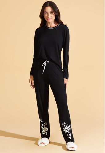 Pijama Recco Manga Longa de Viscose