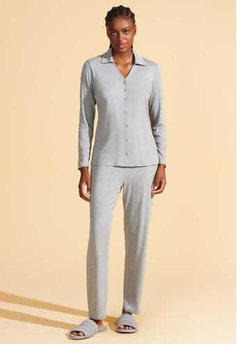 Pijama Recco Longo Aberto de Viscose Stretch