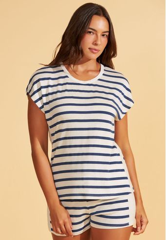 Pijama Curto De Viscose Fine Linen Recco