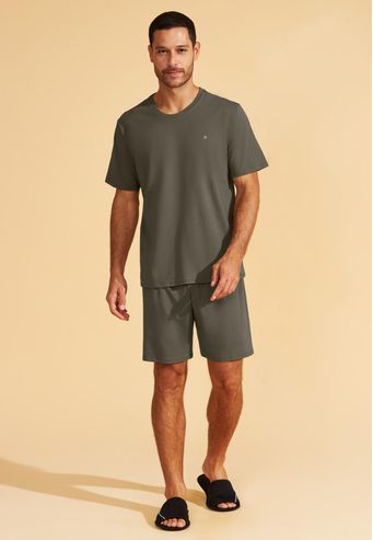 Pijama de Malha Pima Com Elastano Recco