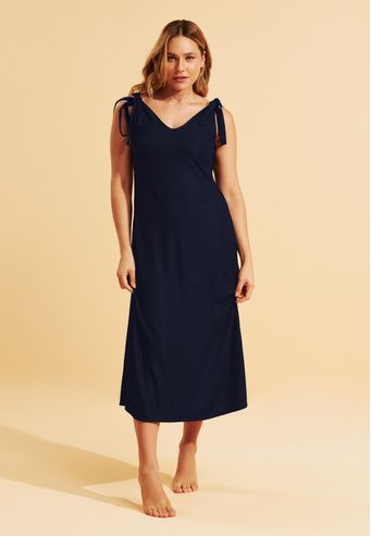 Slip Dress Recco Canelado Lustrous