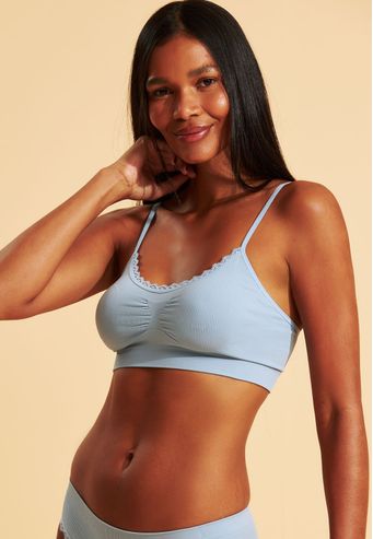 Sutiã Top sem Costura com Renda Recco