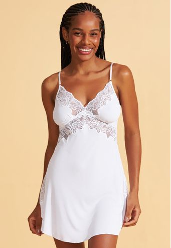 Camisola de Microfibra Com Renda Recco