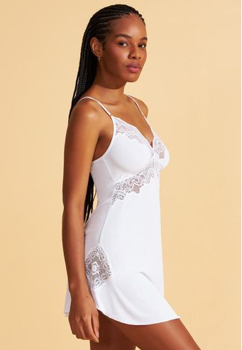 Camisola de Microfibra Com Renda Recco