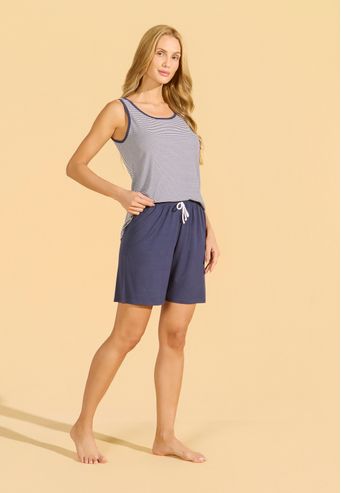 Pijama Regata Meia Coxa Ribana Listrada