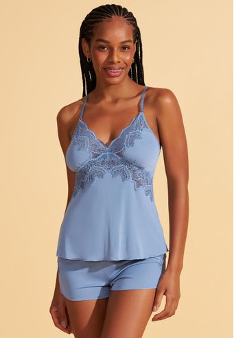 Babydoll de Microfibra com Renda Recco