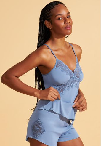 Babydoll de Microfibra com Renda Recco