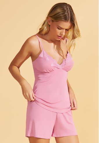 Shortdoll de Microfibra Com Renda Recco