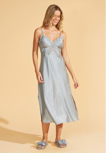 Slip Dress de Charmeuse Adamascado Recco