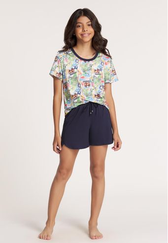 Pijama Recco Juvenil de Viscose Digital e Viscose Stretch