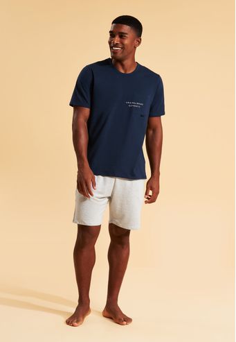 Pijama Recco de Algodão com Moletinho Duo Visco