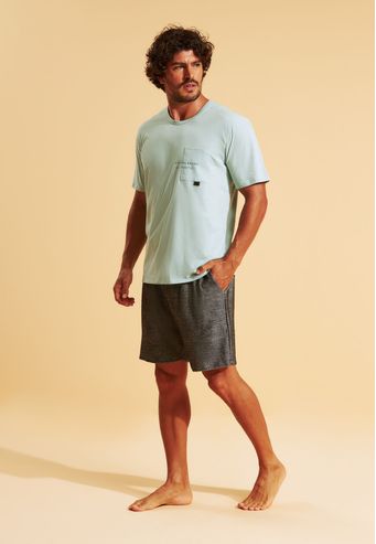 Pijama Recco de Algodão com Moletinho Duo Visco