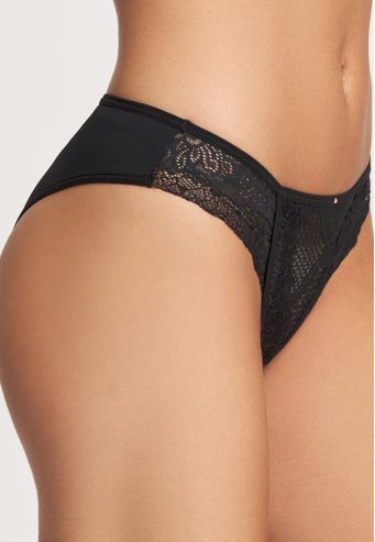 Calcinha Recco Tanga de Bio Senci com Renda e Tule Trabalhado