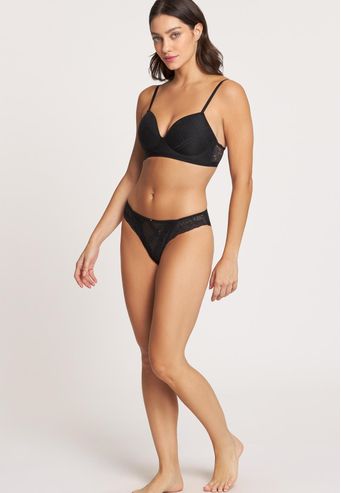 Calcinha Recco Tanga de Bio Senci com Renda e Tule Trabalhado