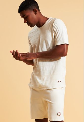 Pijama Recco de Algodão Listrado e Nature