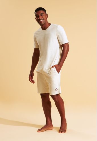 Pijama Recco de Algodão Listrado e Nature