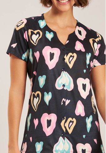 Pijama Aberto Curto de New Skin Baunilha