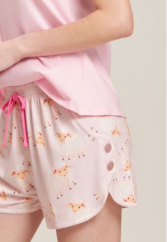 Pijama Baunilha Regata de Algodão Digital