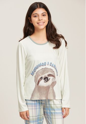 Pijama Baunilha Juvenil Longo de New Skin