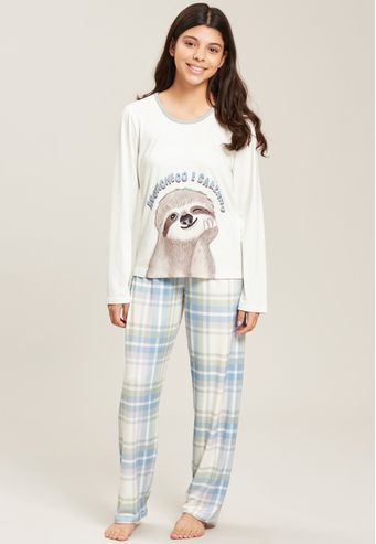 Pijama Baunilha Juvenil Longo de New Skin