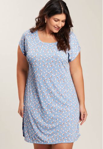 Camisão Baunilha Plus Size de Microfibra