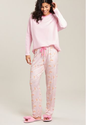 Pijama Baunilha Longo de Algodão Digital