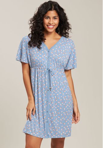 Caftan Baunilha Aberta de Microfibra