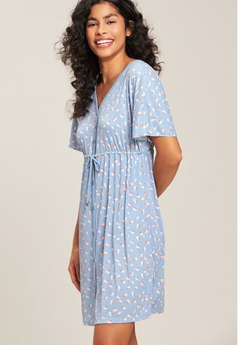 Caftan Baunilha Aberta de Microfibra