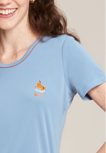 Pijama Baunilha Curto de Microfibra