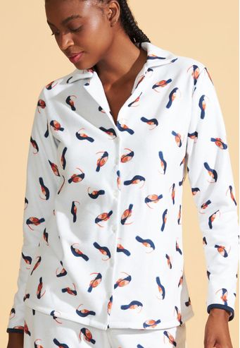 Pijama Recco Aberto Longo de Soft