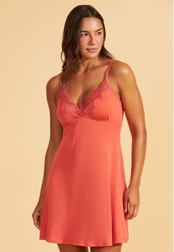 Camisola de Microfibra Com Renda Recco