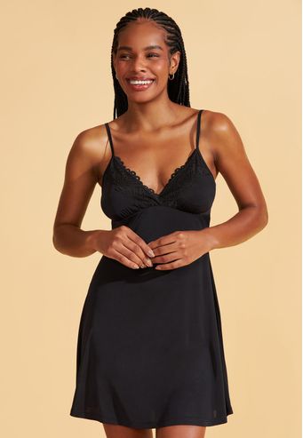 Camisola de Microfibra Com Renda Recco