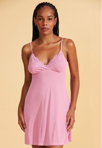 Camisola de Microfibra Com Renda Recco