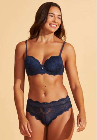 Calcinha Tanga de Renda Recco