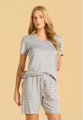 Pijama Manga Curta de Viscose