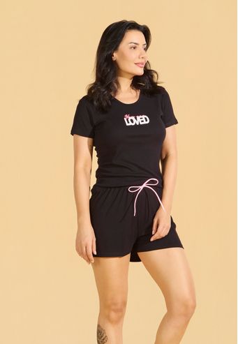 Pijama Manga Curta com Shorts de Viscose
