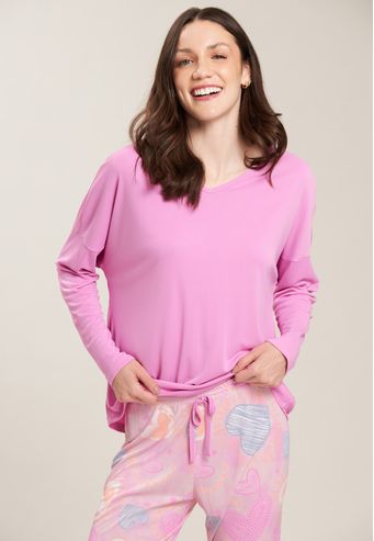 Pijama Baunilha Longo de Microfibra