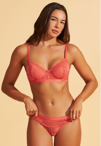 Sutiã Sem Bojo e Com Aro de Renda Recco