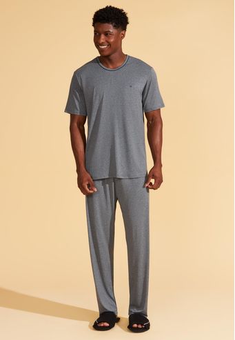 Pijama Blusa Manga Curta Com Calça de Microdry Recco