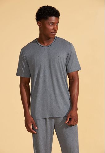 Pijama Blusa Manga Curta Com Calça de Microdry Recco