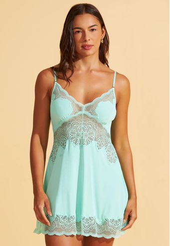 Camisola de Microfibra Com Renda Recco