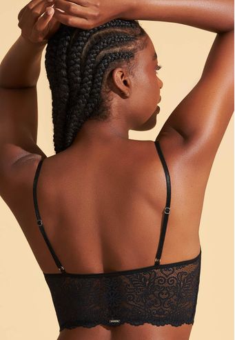 Sutiã Recco Top Sem Bojo e Sem Aro de Tule e Renda