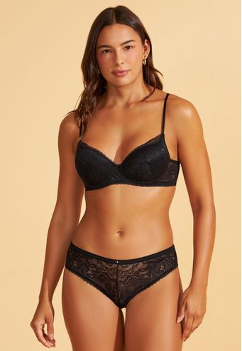 Sutiã Com Alça Fina de Renda Recco