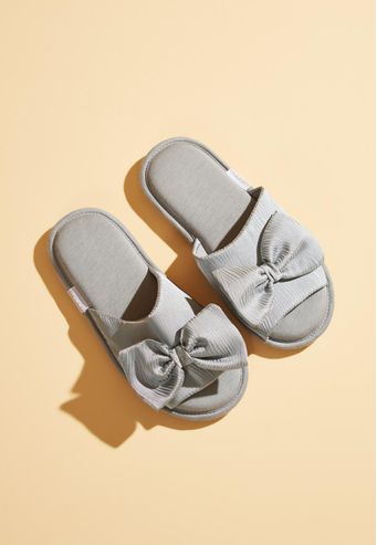 Pantufa Aberta de Charmeuse e Algodão Recco
